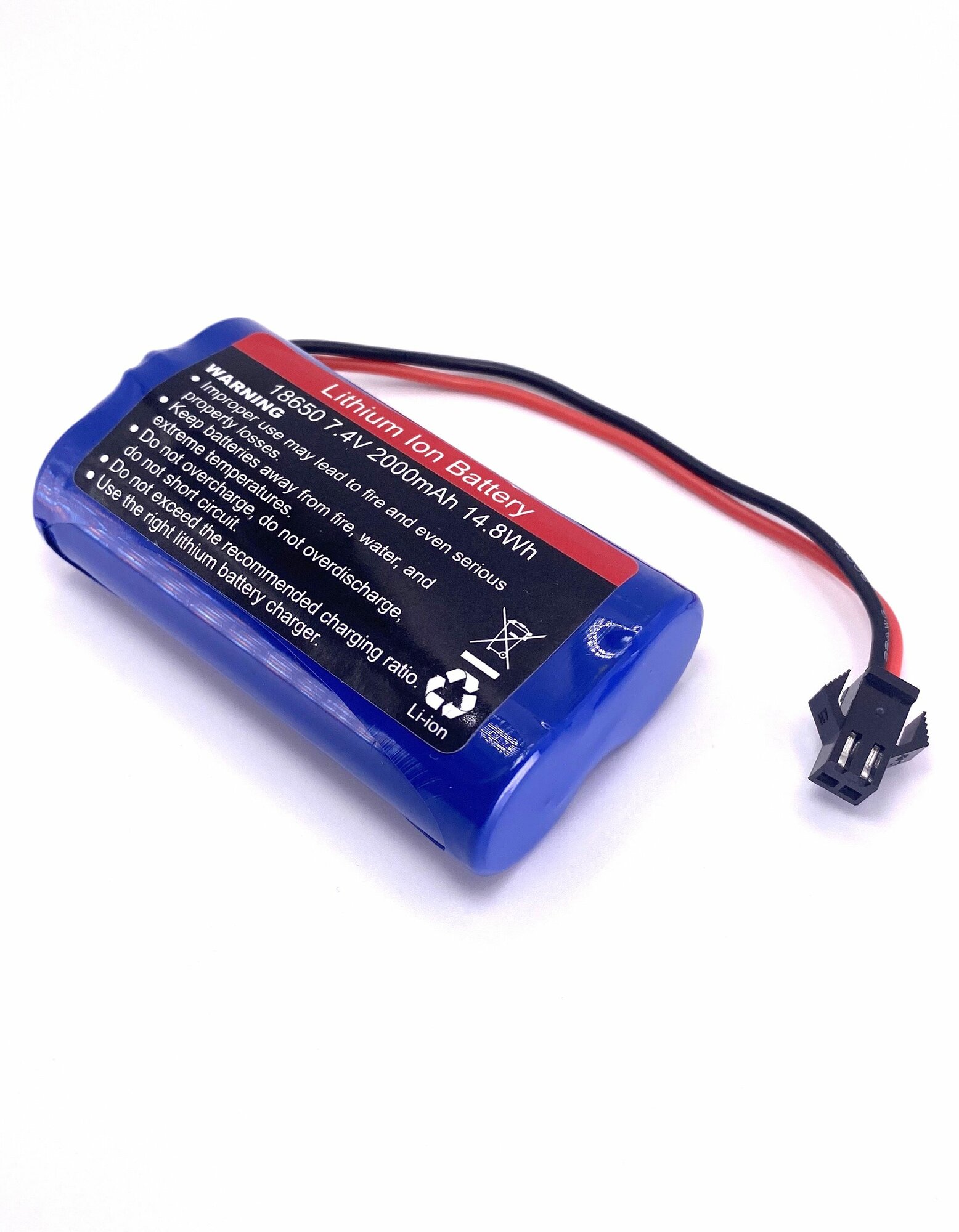 Аккумулятор Li-Ion 7.4V 2000mAh для игрушек c защитой, разъем SMP