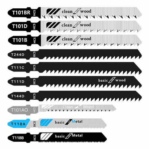 Набор пилок для лобзика по дереву и металлу 10 шт 572₽