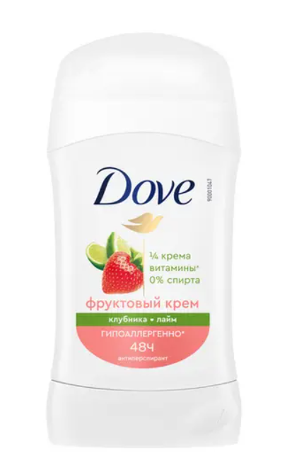 Дезодорант-антиперспирант стик Dove Клубника-лайм, 40 мл