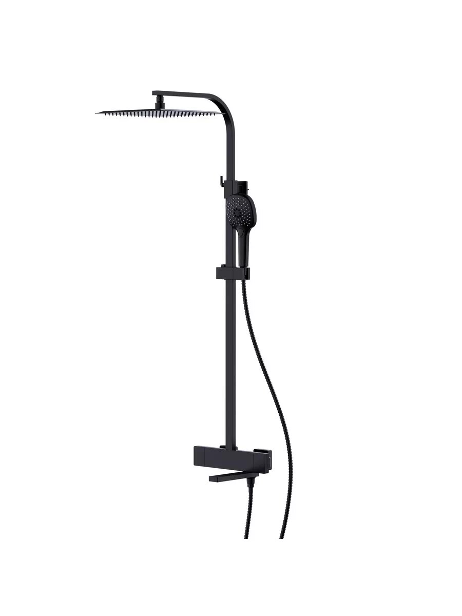 Душевая система FAOP A2409-60, с термостатом, латунь, цвет черный