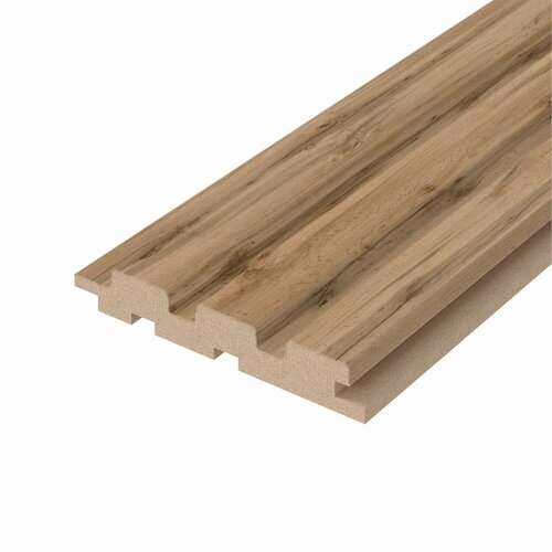 Панель Стеновая Реечная МДФ Stella Beats Light Пекан 2700x119x16 мм