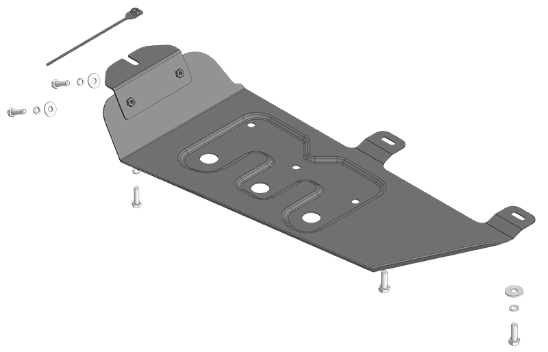 Защита раздаточной коробки (2 мм, сталь) для Tank 300 2021-, Tank 500 2021- Motodor.73107