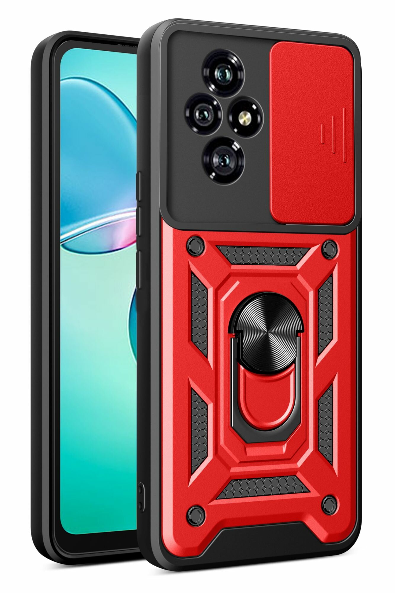 Чехол противоударный armors для Honor 200 / Хонор 200 с защитой камеры (Красный)