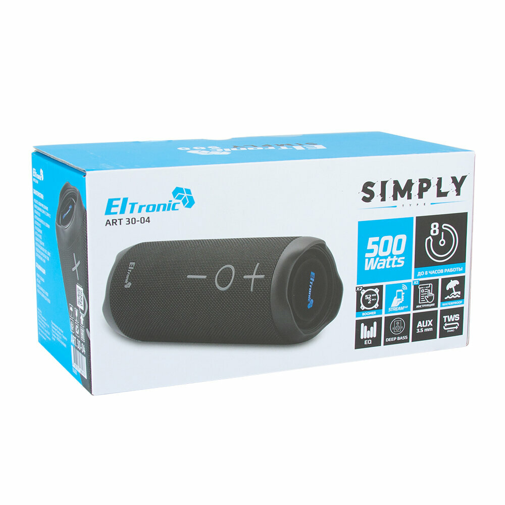 Портативная колонка Eltronic "Simply 30-04" черная, Bluetooth, FM-радио