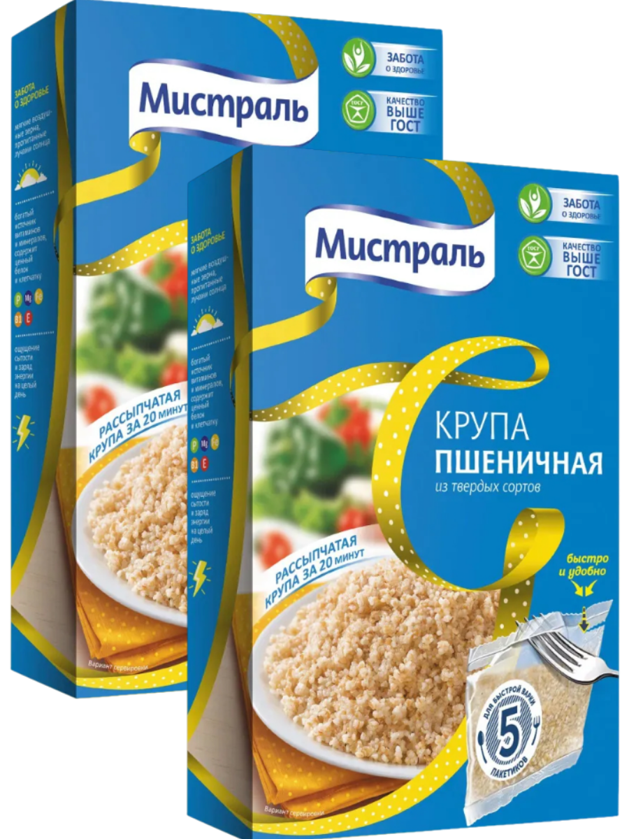 Крупа пшеничная в пакетах для варки 400 г * 2 шт