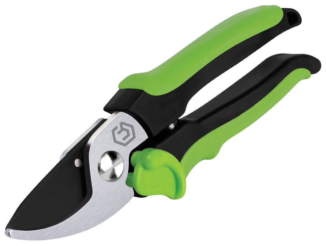 Секатор ЦИТ 235, двухкомпонентный, сталь/резина, загнутые лезвия, с фиксатором