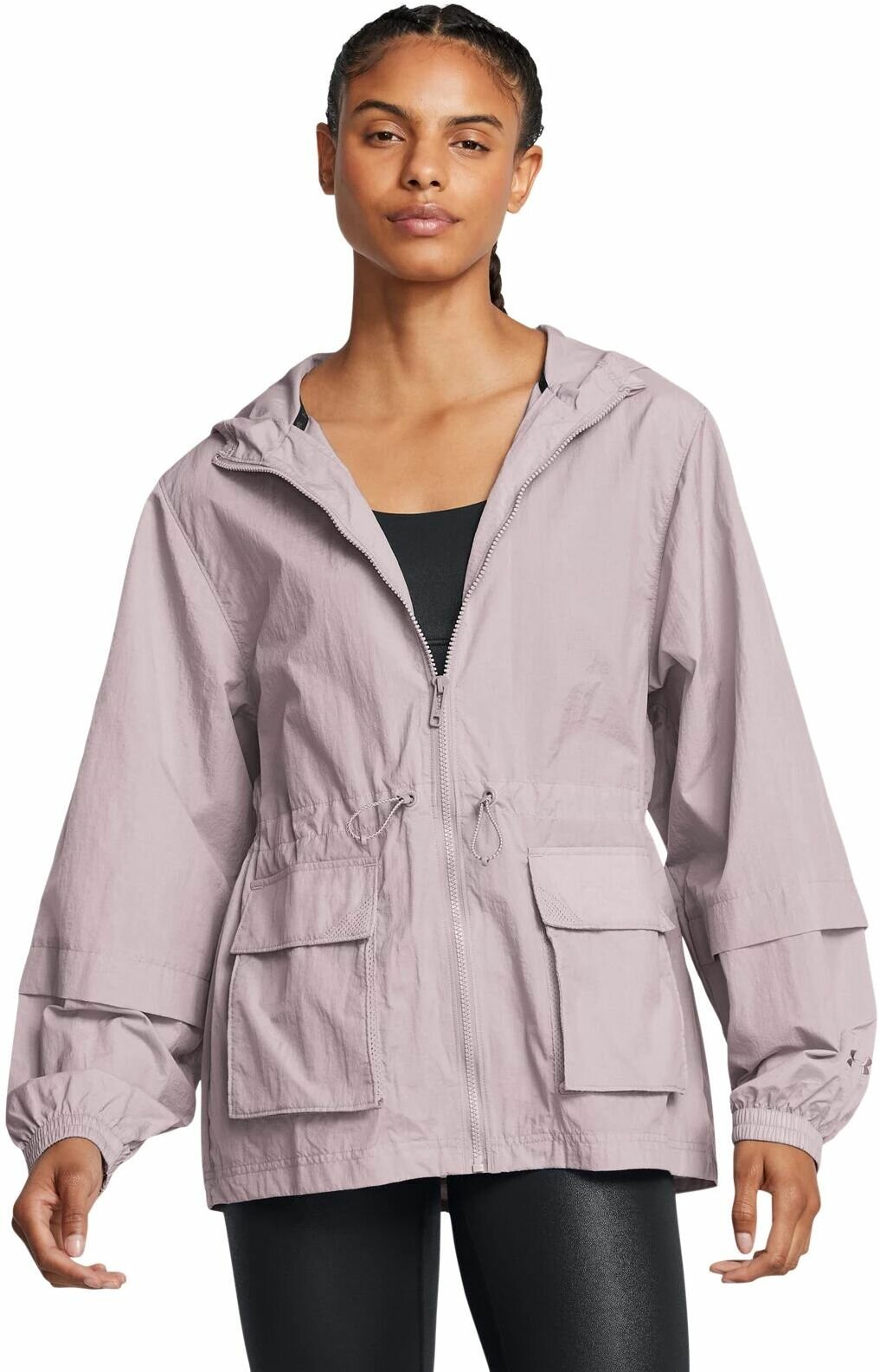 Куртка спортивная Under Armour Crinkle Woven Jacket размер SM серый
