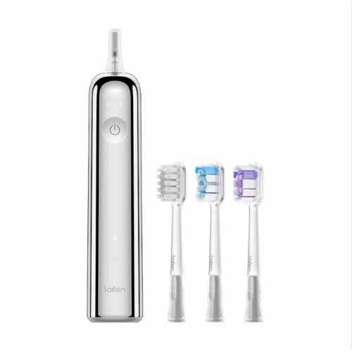 Сканирующая и вибрирующая электрическая зубная щетка laifen, корпус из нержавеющей стали, с тремя насадками