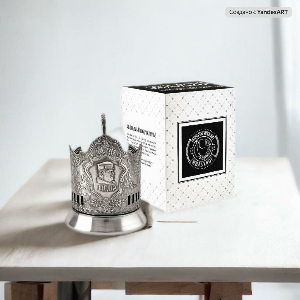 Подстаканник ЛДПР никелированный с чернением
