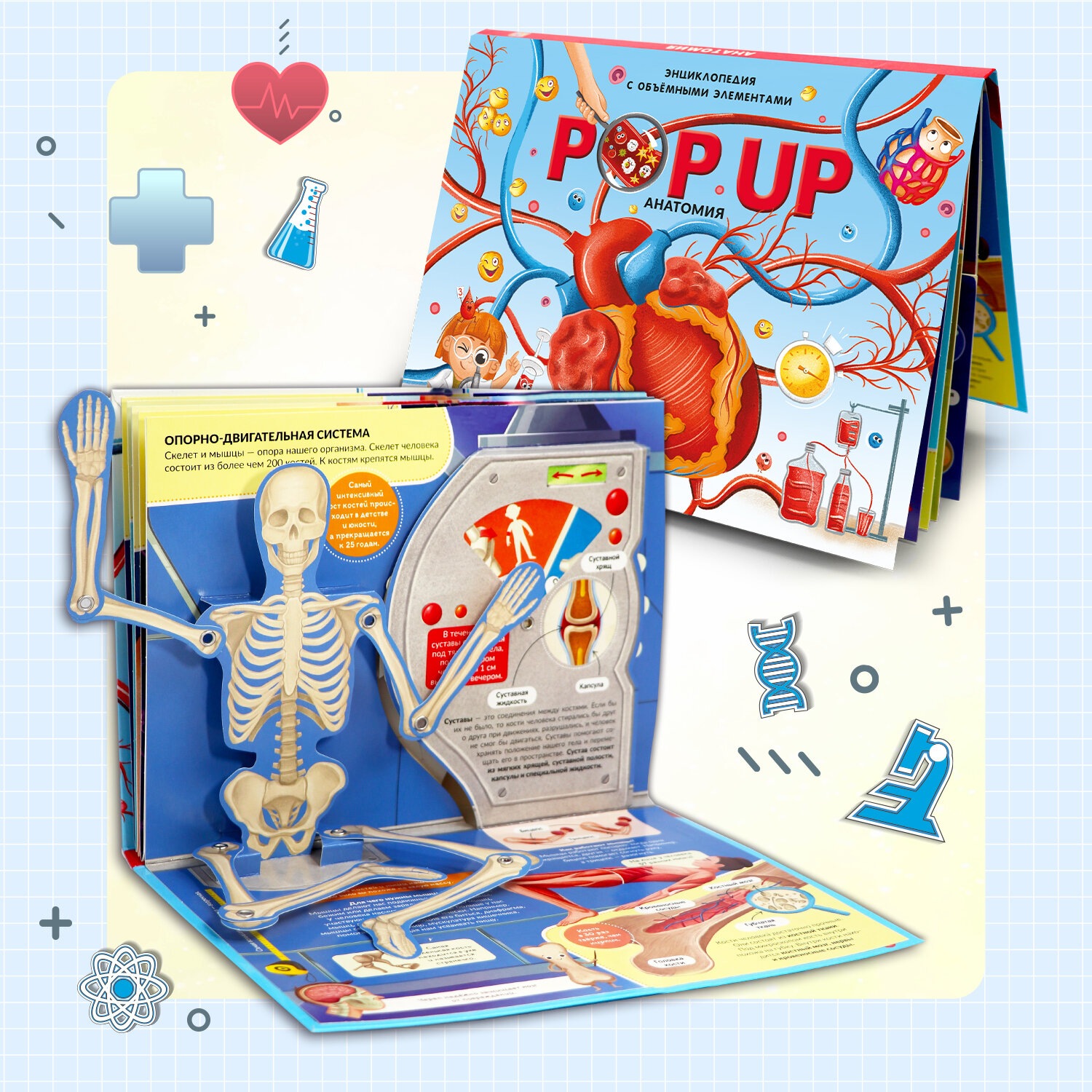 Энциклопедия о теле человека Анатомия детские книги детей 3Д