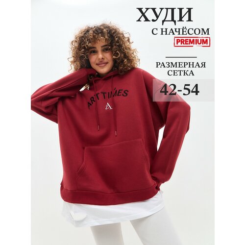 фото Толстовка arttimes, размер 44, , бордовый, бордовый