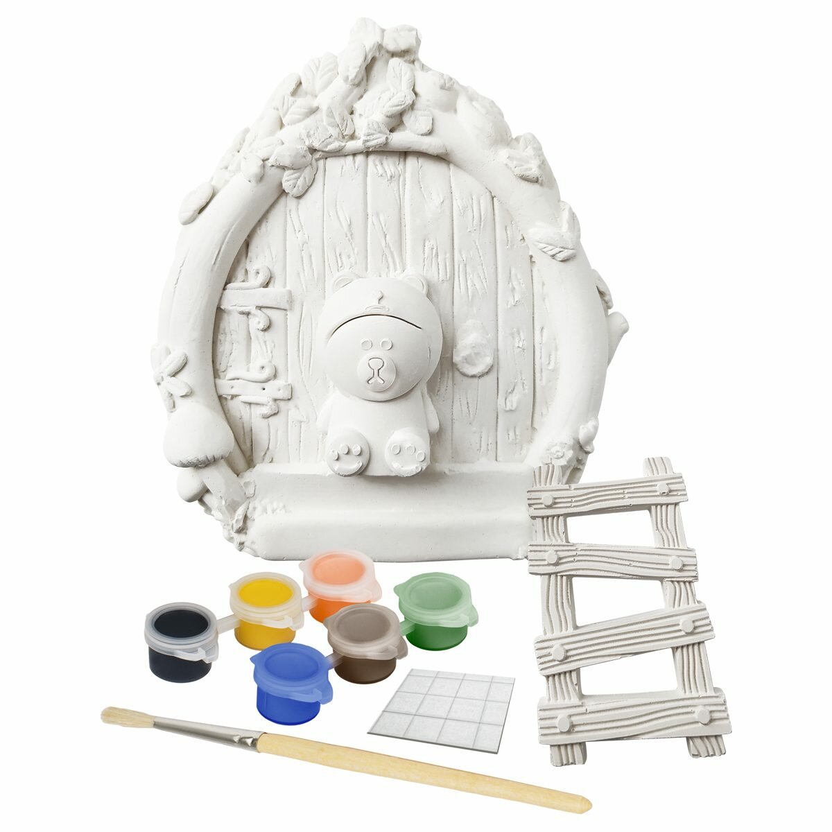 Набор для росписи из гипса Три Совы "В гостях у Мишки", с красками и кистью, картон. уп. (НР_58899), 26 уп.