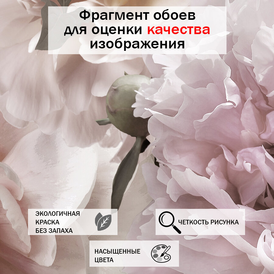 Фотообои Пышные пионы 13-086-M-Холст 270 x 300 см (ВхШ) бесшовные флизелиновые влагостойкие обои MasterFresok