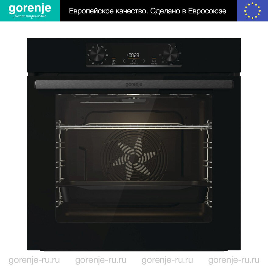 Картинки Духовой шкаф Gorenje BO6735E02BK, электрический, 62 л, черный
