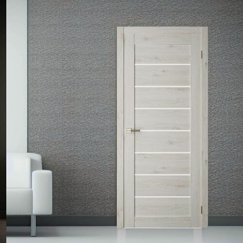 Изображение товара Межкомнатная дверь B 22 Дуб белый700х2000 матовое стекло (комплект с погонажом)