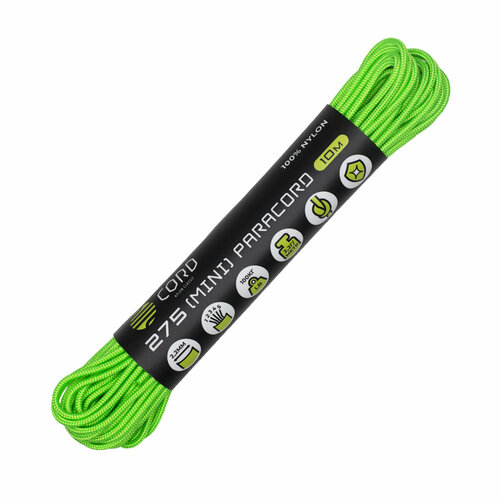 Паракорд 275 (мини) CORD nylon 10м RUS (neon green)