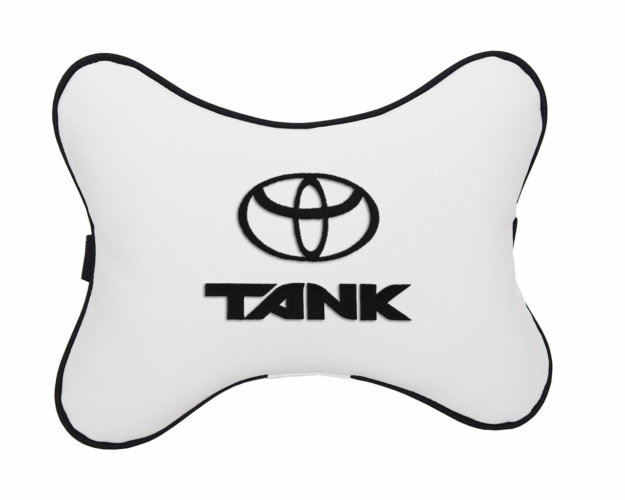 Подушка на подголовник автомобильная белая экокожа TOYOTA Tank