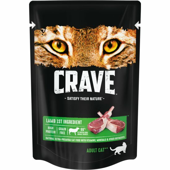 Корм влажный Crave для взрослых кошек Ягненок в желе, 30шт х70 г.
