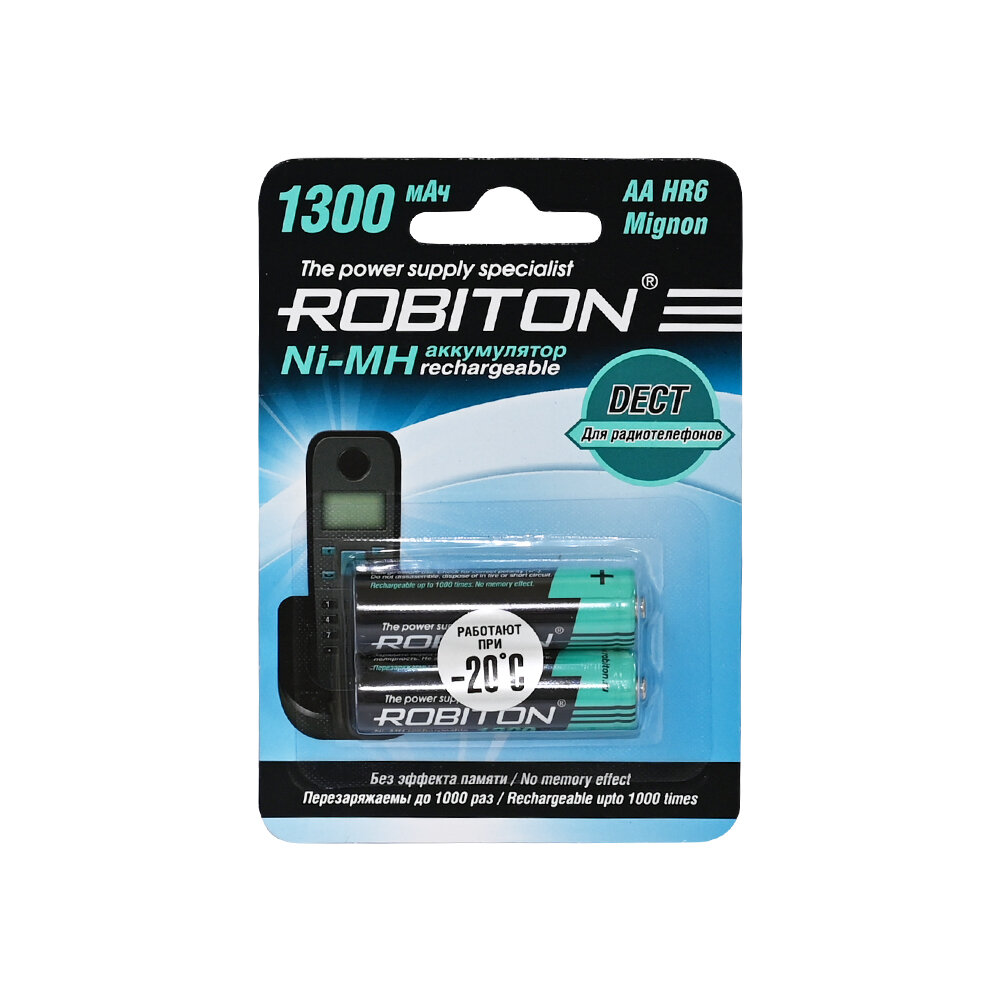 Аккумулятор ROBITON DECT 1300MHAA-2 BL2