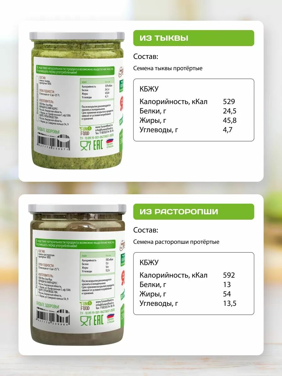 Ореховая паста Намажь орех из семян тыквы, расторопши, льна золотистого и фиников, 4 вкуса по 230 грамм, без сахара — фото 1