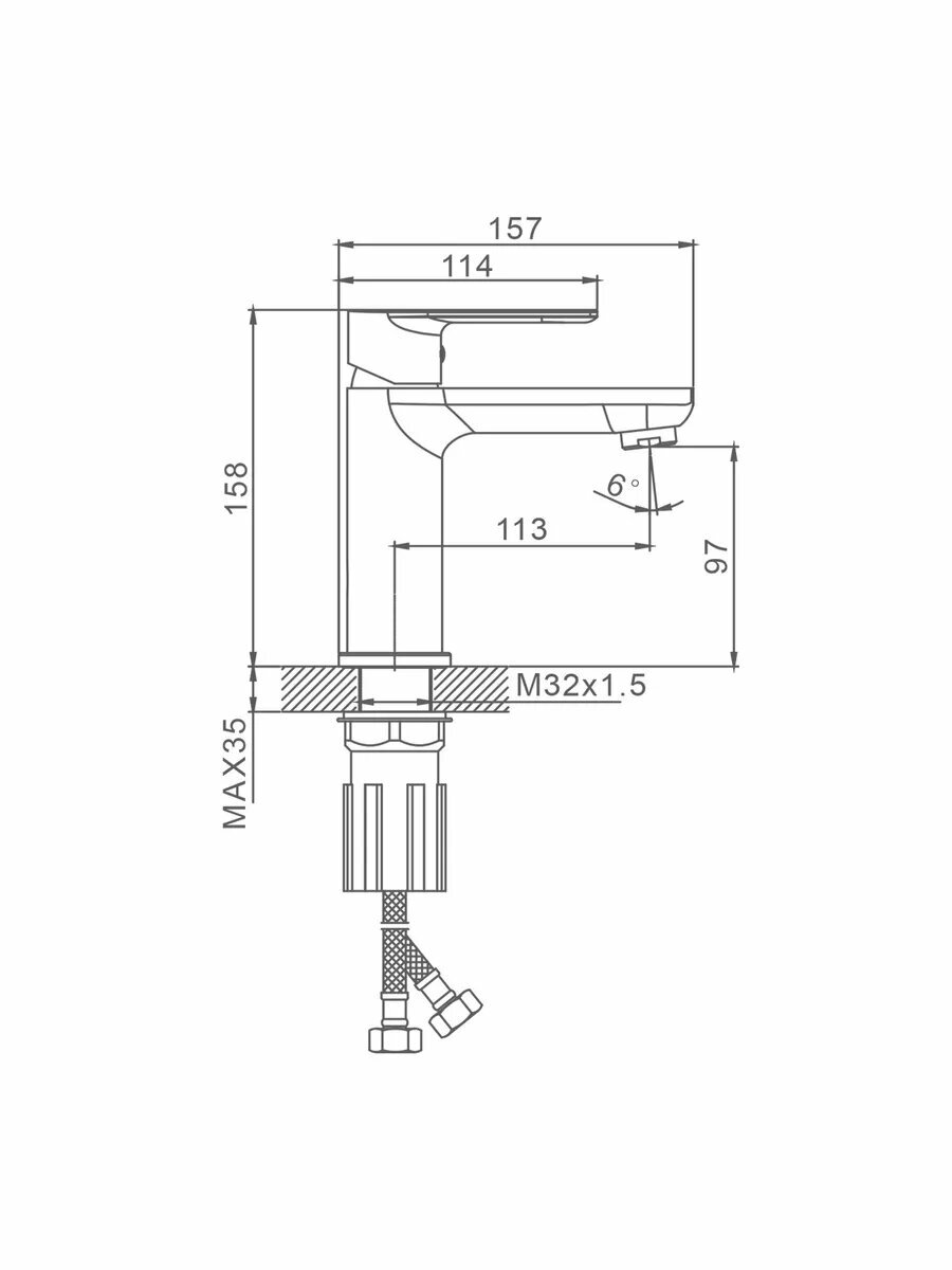 Смеситель для раковины Splenka S05.10 хром — фото 1