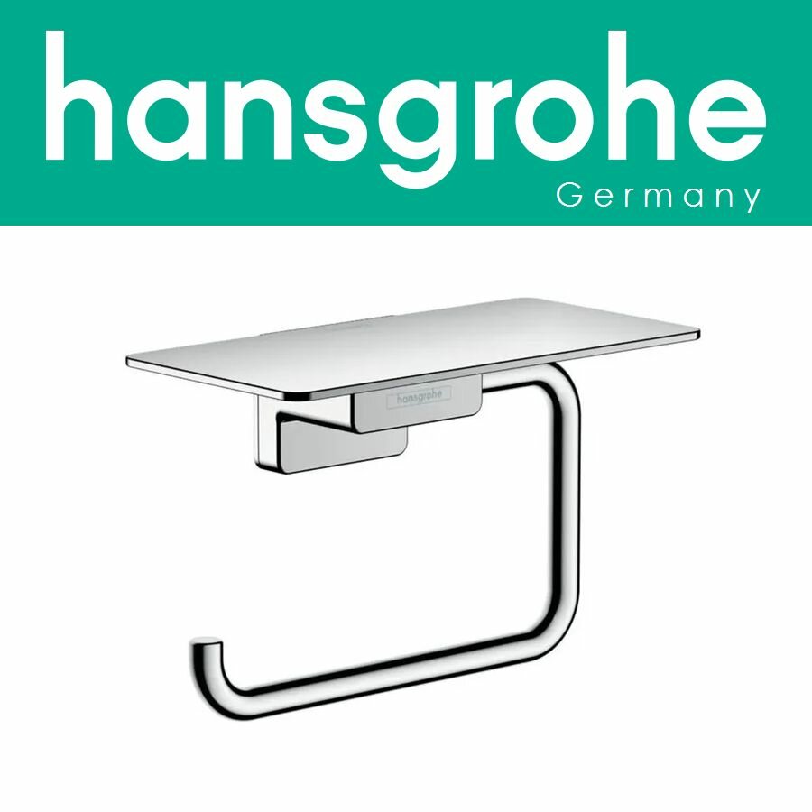 Держатель туалетной бумаги Hansgrohe AddStoris с полкой   хромированный