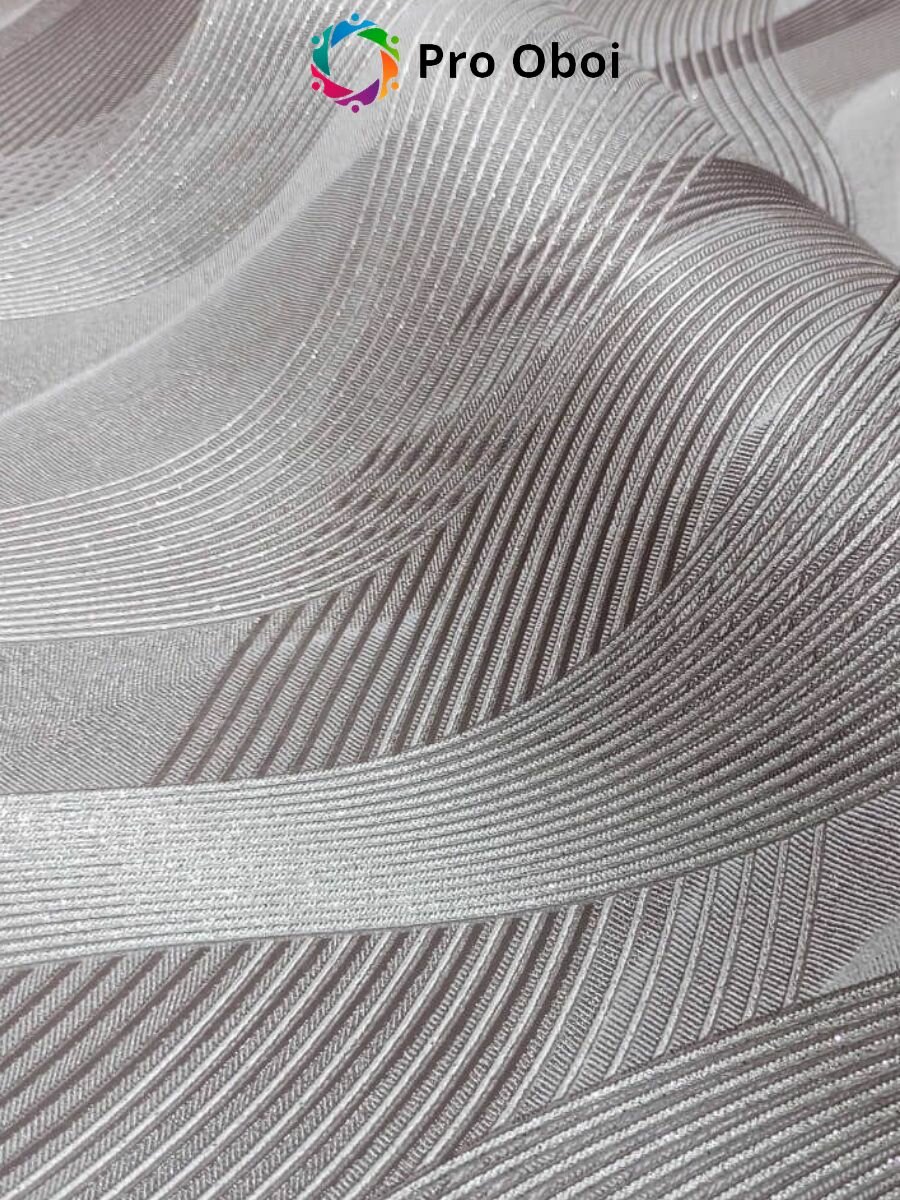 Gomel-FOX Обои флизелиновые метровые Фьюжн вспененный винил коричневые волны в спальню в детскую в гостиную в прихожую в кухню 10 м 1.06 м