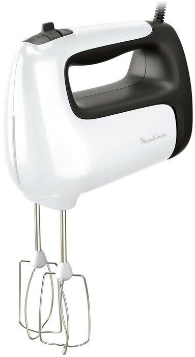 Миксер Moulinex HM460110, 5 скоростей, турборежим, 4 насадки, белый — фото 1