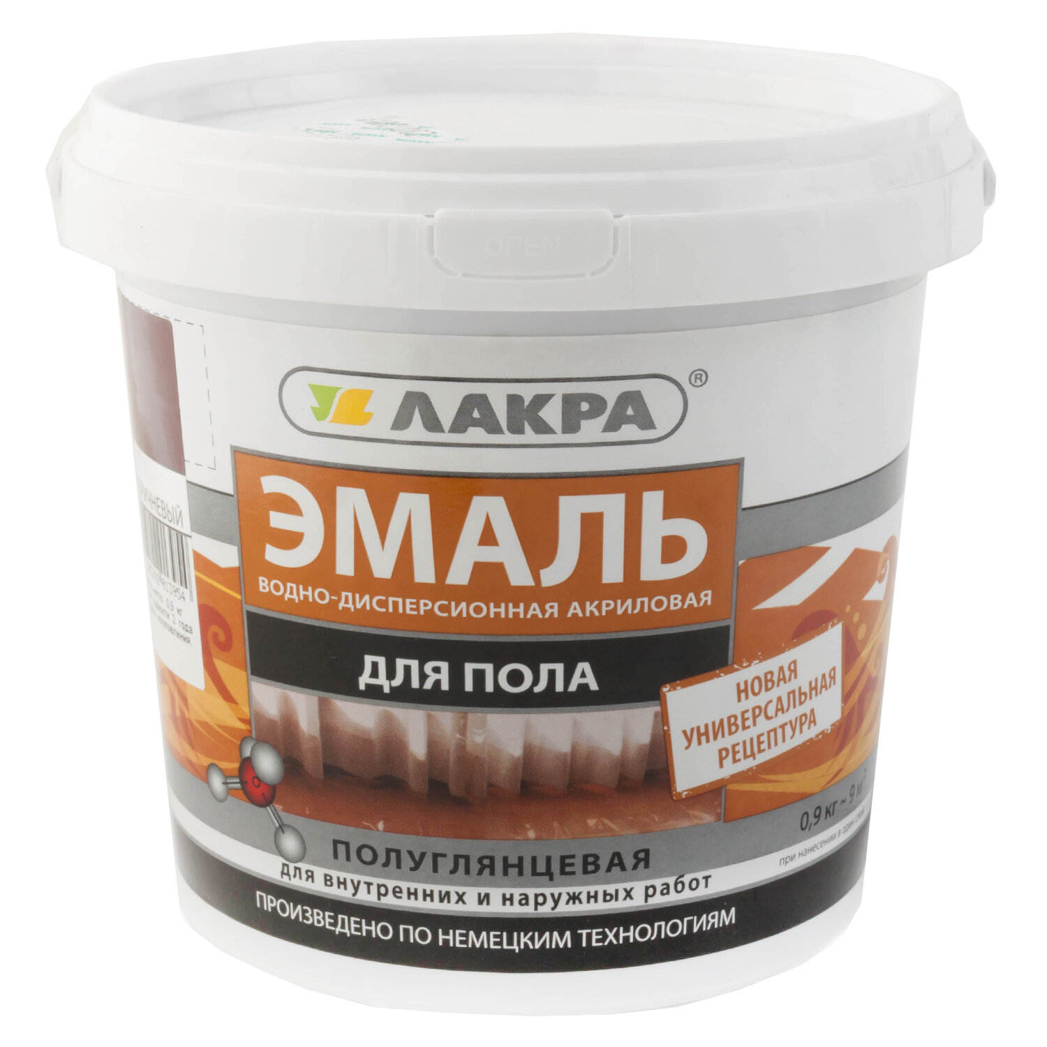 Эмаль акриловая лакра для пола желто-коричневая (09кг)
