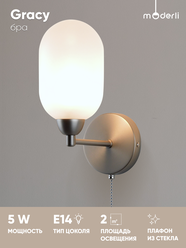 Настенный светильник Бра Moderli V10848-1W Gracy, E14, стекло/ металл, прозрачный/матовый хром