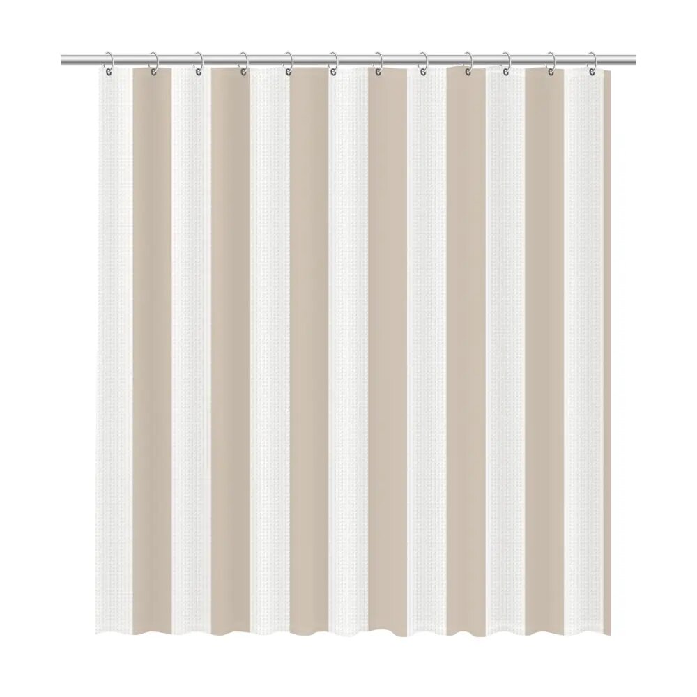 Штора для ванной Vafel 180x200 см полиэстер цвет бежевый