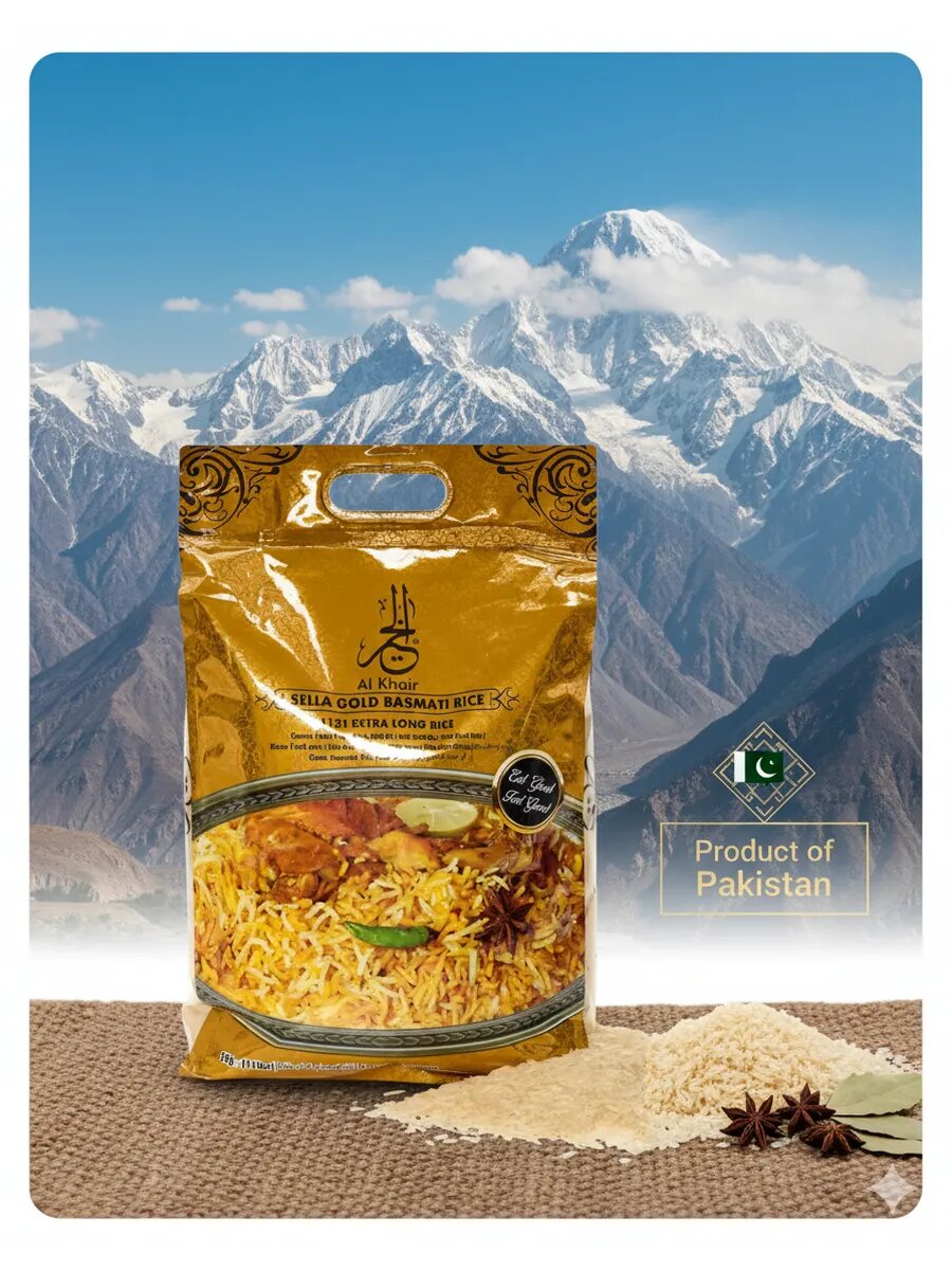 Рис Басмати Премиум   Al Khair   Золотой Стандарт   Пакистанского происхождения  длиннозерный и ароматный