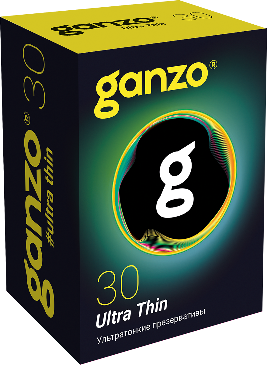 Презервативы Ультратонкие Ganzo Ultra Thin 30шт. Black Edition