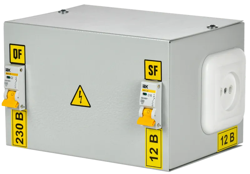 Ящик с понижающим трансформатором IEK MTT12-012-0250 (2 авт.выключателя)