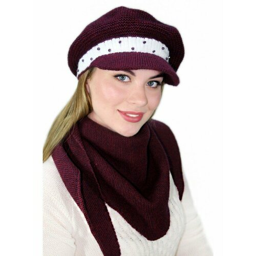 фото Кепка lemmex комплект "актала", размер 59-60, бордовый