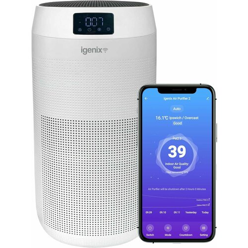 Очиститель воздуха Igenix IG9600WIFI Smart WiFi HEPA-фильтр H13 CADR 400 м ч для больших помещений 7770000₽