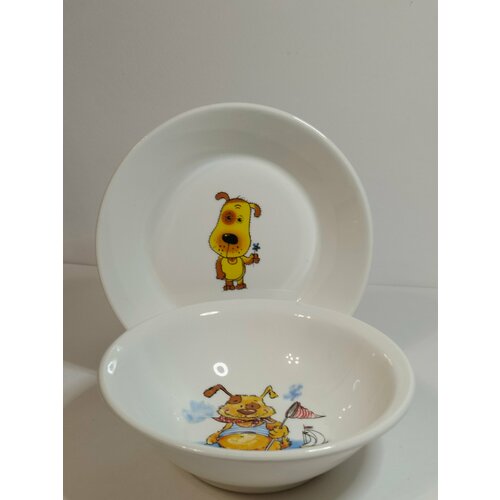 Детский набор посуды Собачки ГАВ-ГАВ 2 предмета