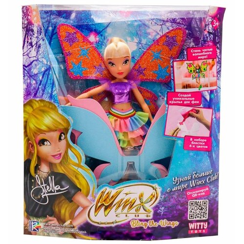 Шарнирная кукла Winx Club Bling the Wings. Стелла, с крыльями и глиттером, 24 см IW01312203 кукла winx club bling the wings стелла с крыльями и глиттером 24 см winx club iw01312203