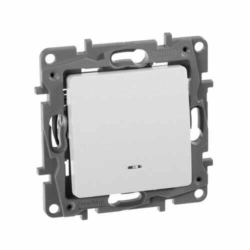 Переключатель одноклавишный с подсветкой ETIKA белый автоматические зажимы 10А ETIKA 7966805 1776₽