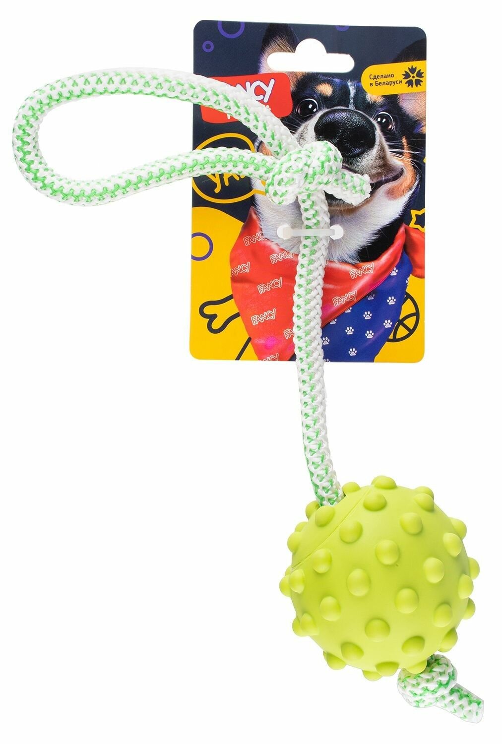 Игрушка для животных Fancy Pets Мяч на веревке мяч 7.3см веревка 30см - фото №3