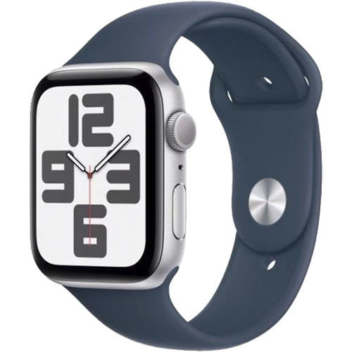 Apple Watch SE 2023 40 мм алюминий цвета серебро Storm Blue Sport Band размер SM MRE13 2972000₽