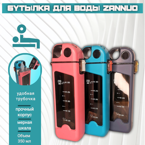 фото Спортивная бутылка для воды с трубочкой zannuo