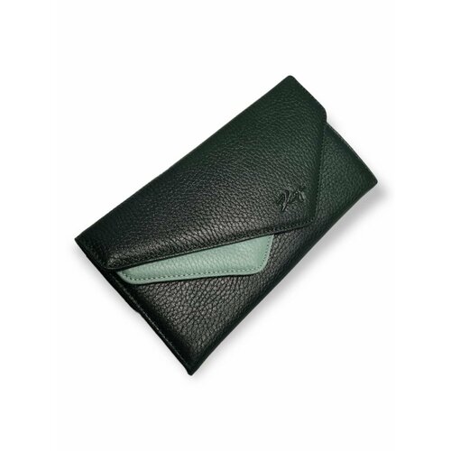 фото Кошелек 1115/black-green, фактура зернистая, зеленый, черный pouchman