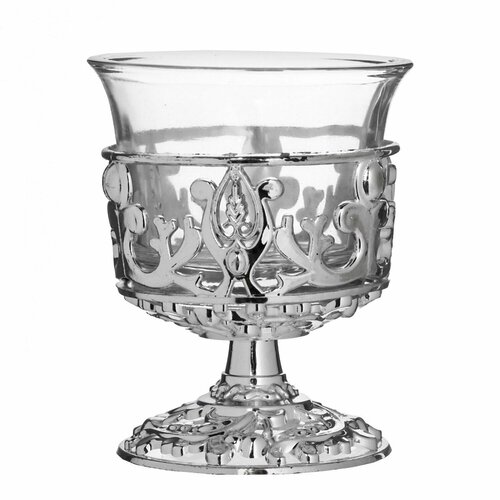 Подсвечник под свечу-столбик Вьюнок, 7.5х6х6 см, серебро