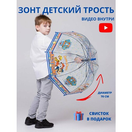 Зонт-трость GALAXY OF UMBRELLAS, синий, красный, желтый, бесцветный, черный