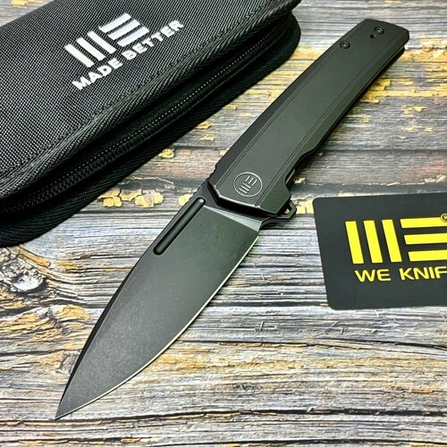 фото Нож складной weknife we21021b-2 speedster, cpm-20cv black blade, black titanium handle нет бренда