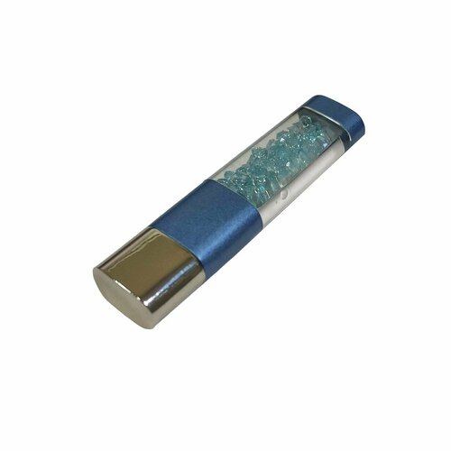 подарочный usb накопитель с гравировкой кот 128gb Подарочный USB-флеш-накопитель с кристаллами синий 128GB