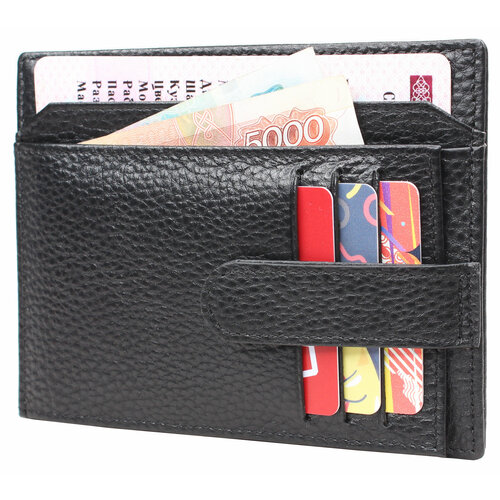 Картхолдер malgrado, фактура зернистая, черный