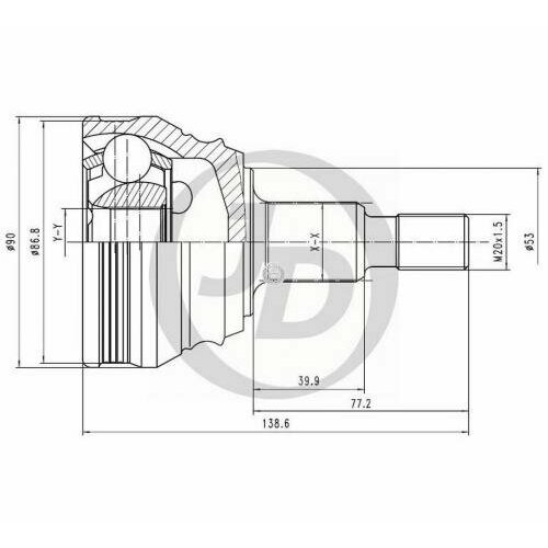 Шрус внешний Jd JCT0220