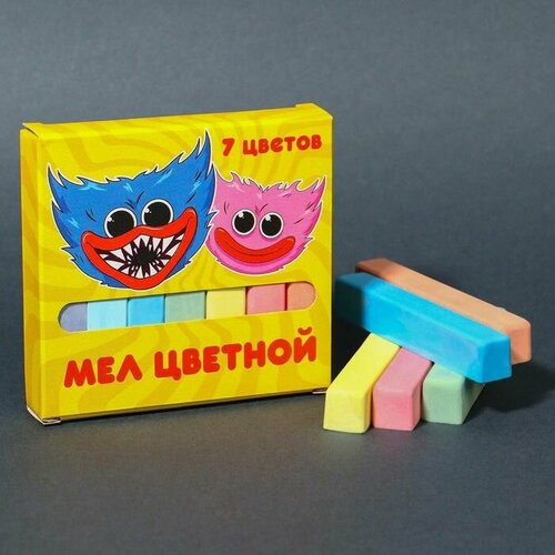 Мелки цветные школьные Монстр 7 цветов прямоугольные 412₽